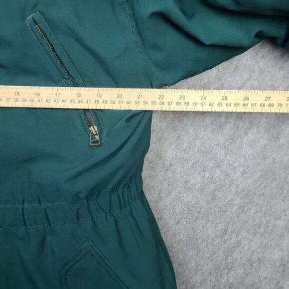 VTG Eddie Bauer Goose Down Premier Polar Parka Women M Canadian Coyote Fur Green - Picture 7 of 10